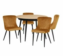 Sortie 🔥 TIME Table ronde D.118/148 CELINE imitation chêne/ noir ⭐ -Promos TIME Magasin 4894223221450 Z5