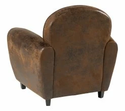 Budget 👏 TIME Fauteuil Vintage CLUB tissu microfibre marron 🔔 -Promos TIME Magasin 4894223228114 R