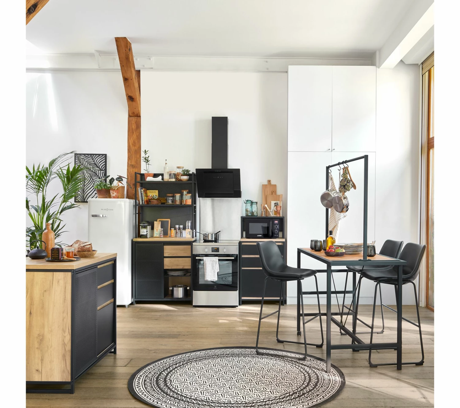 Grosses soldes ⌛ TIME Buffet haut 180 cm BOSTON noir chêne 🌟 9 Grosses soldes ⌛ TIME Buffet haut 180 cm BOSTON noir chêne 🌟 – Image 9