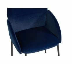 Offres 😀 TIME Chaise velours MARTHE bleu 🌟 -Promos TIME Magasin 4894223229227 D