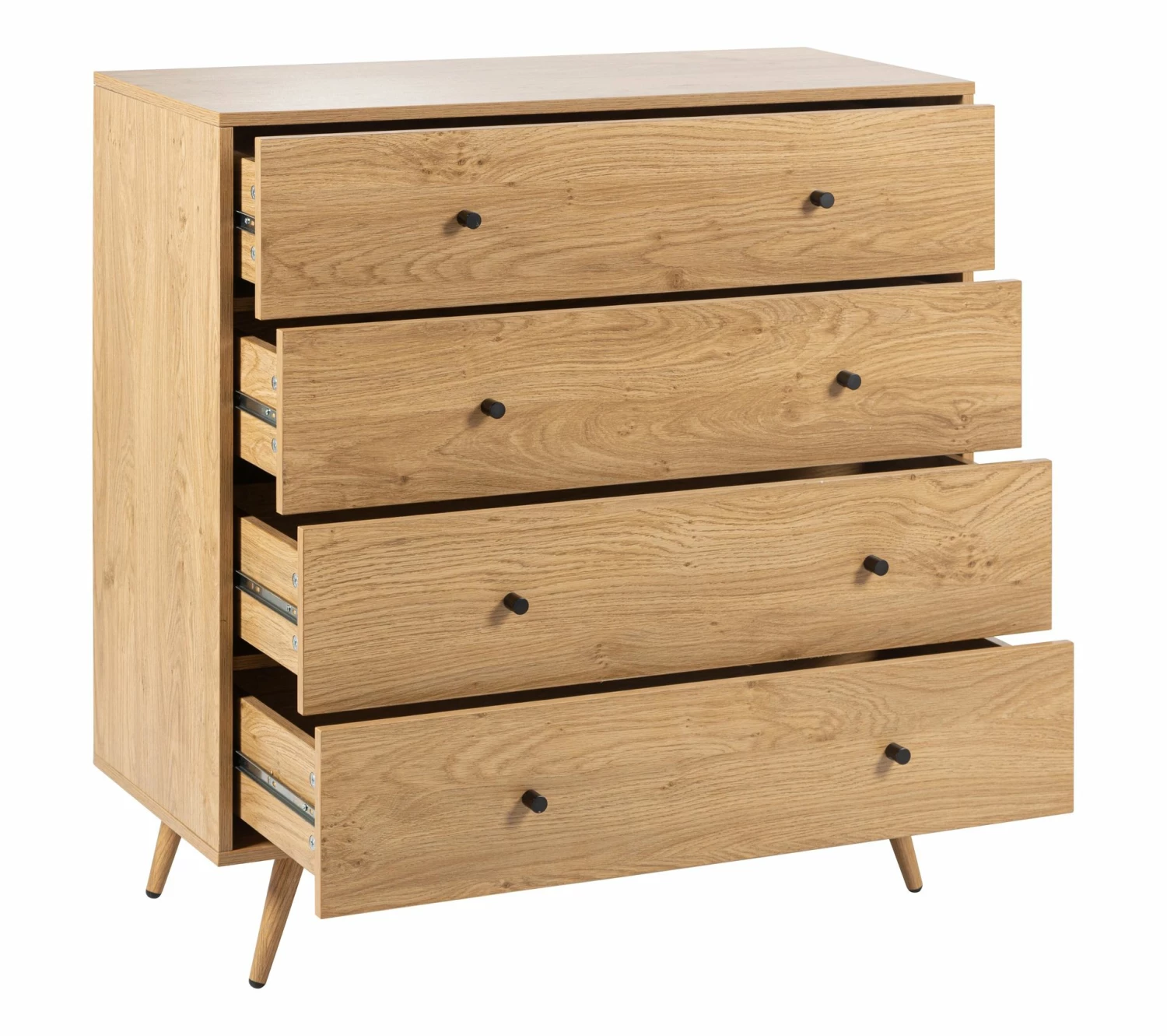 Meilleure vente 😀 TIME Commode 4 tiroirs COLUMBUS imitation chêne ⌛ 5 Meilleure vente 😀 TIME Commode 4 tiroirs COLUMBUS imitation chêne ⌛ – Image 3