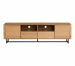 De gros 💯 Long meuble TV L.180 imitation TIME chêne WOODS 🛒 -Promos TIME Magasin 4894223231534 Z2