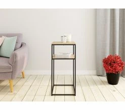 Tout neuf ✔️ Bout de canapé TIME imitation chêne VINCENTE 🔔