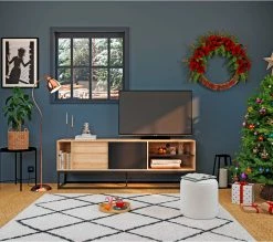 Promo ✨ Meuble TV L.180 TIME imitation chêne VINCENTE 👏