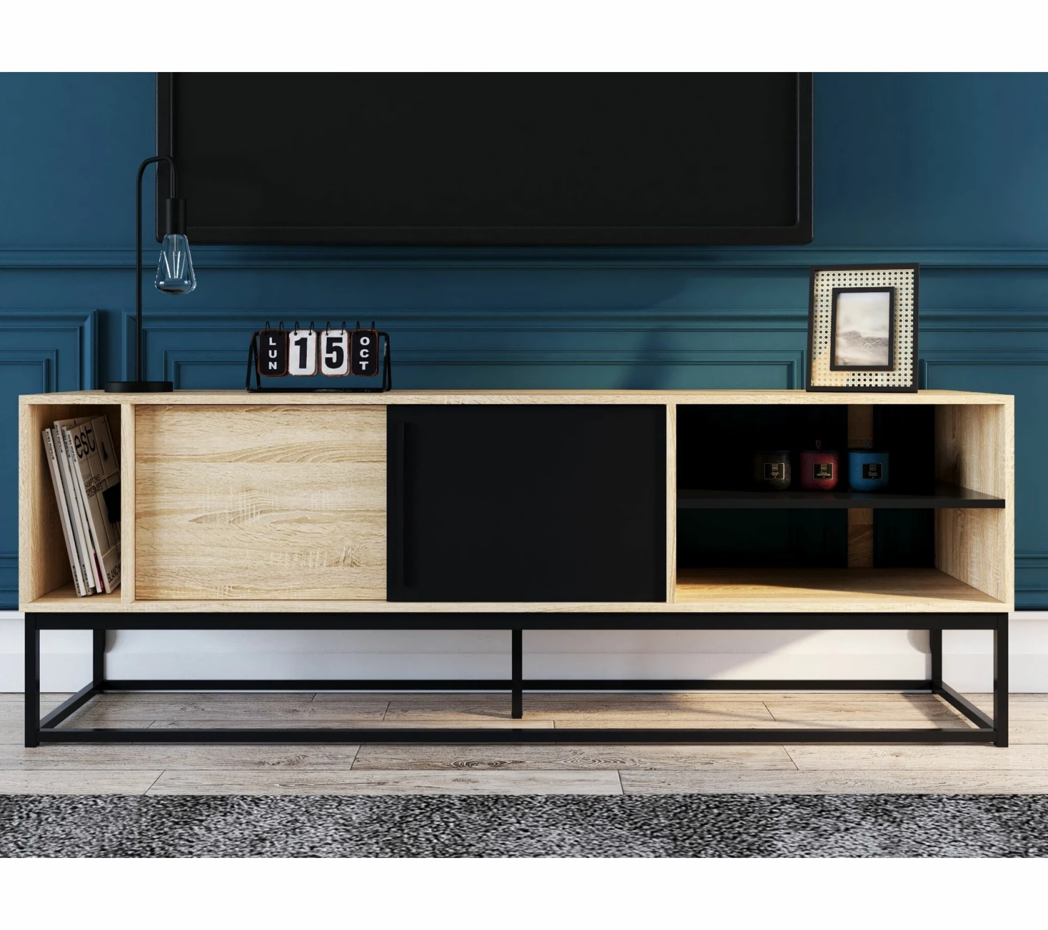 Promo ✨ Meuble TV L.180 TIME imitation chêne VINCENTE 👏 4 Promo ✨ Meuble TV L.180 TIME imitation chêne VINCENTE 👏 – Image 2