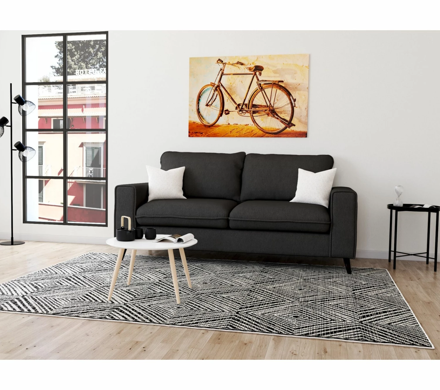 Nouveau 🧨 TIME Tapis 160x230 cm TOLGA Noir ⌛ 6 Nouveau 🧨 TIME Tapis 160x230 cm TOLGA Noir ⌛ – Image 4