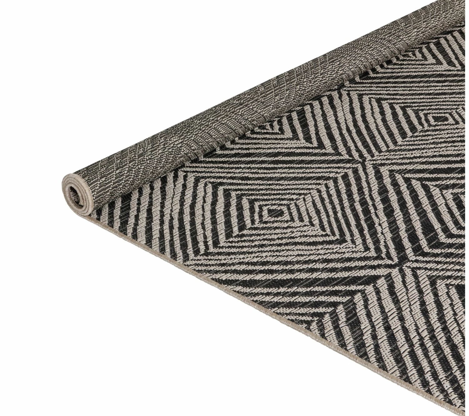 Promo ❤️ TIME Tapis 120x170cm TOLGA Noir et blanc ⌛ 5 Promo ❤️ TIME Tapis 120x170cm TOLGA Noir et blanc ⌛ – Image 3