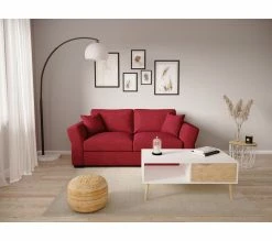 Grosses soldes ✨ TIME Canapé 3 places CASABLANCA tissu Apolo rouge 25 💯