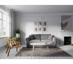 Coupon 🔔 TIME Canapé 3 places CASABLANCA tissu Bella gris souris ⌛