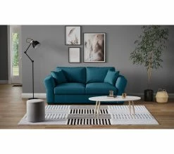 Offres 🥰 TIME Canapé 3 places CASABLANCA tissu Bergamo bleu pétrole 86 😍