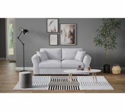 Budget 😀 TIME Canapé 3 places CASABLANCA tissu Bergamo gris clair 90 😉