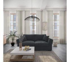 Coupon 🔔 TIME Canapé 3 places CASABLANCA tissu Malmo noir 96 ⌛