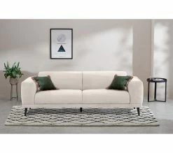 Meilleur prix 🤩 TIME Canapé 3 places OSLO tissu bella galet(silver) 🌟