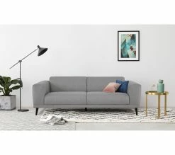 Coupon 😍 TIME Canapé 3 places OSLO tissu malmo new 90 gris clair 🔔