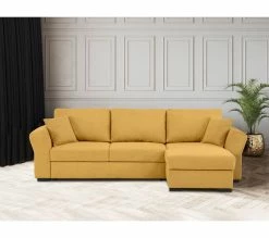 Acheter 👏 TIME Canapé convertible méridienne réversible CASABLANCA tissu Crown curcuma 10 ✨