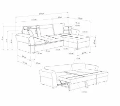 Acheter 👏 TIME Canapé convertible méridienne réversible CASABLANCA tissu Crown curcuma 10 ✨ -Promos TIME Magasin 5907690923747 Z1