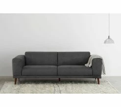 Coupon 🔔 TIME Canapé 3 places pieds bois OSLO tissu crown ébène 🎁