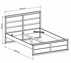 Bon marché 😀 TIME Lit 140x190 cm ARTHUR anthracite et pin massif ⌛ -Promos TIME Magasin 8435178385246 Z1